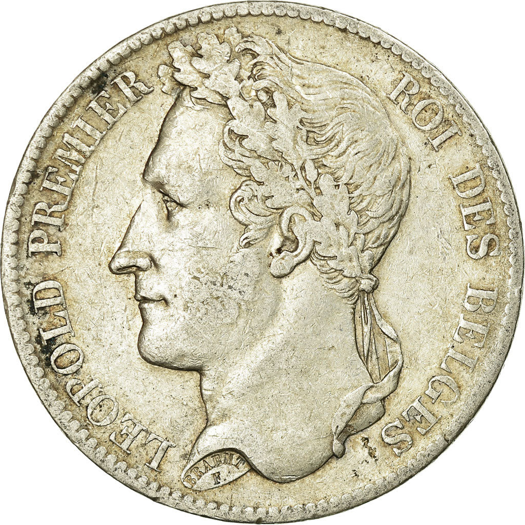 Coin, Belgium, Leopold I, 5 Francs, 5 Frank, 1833, VF(30-35), Silver, KM:3.1