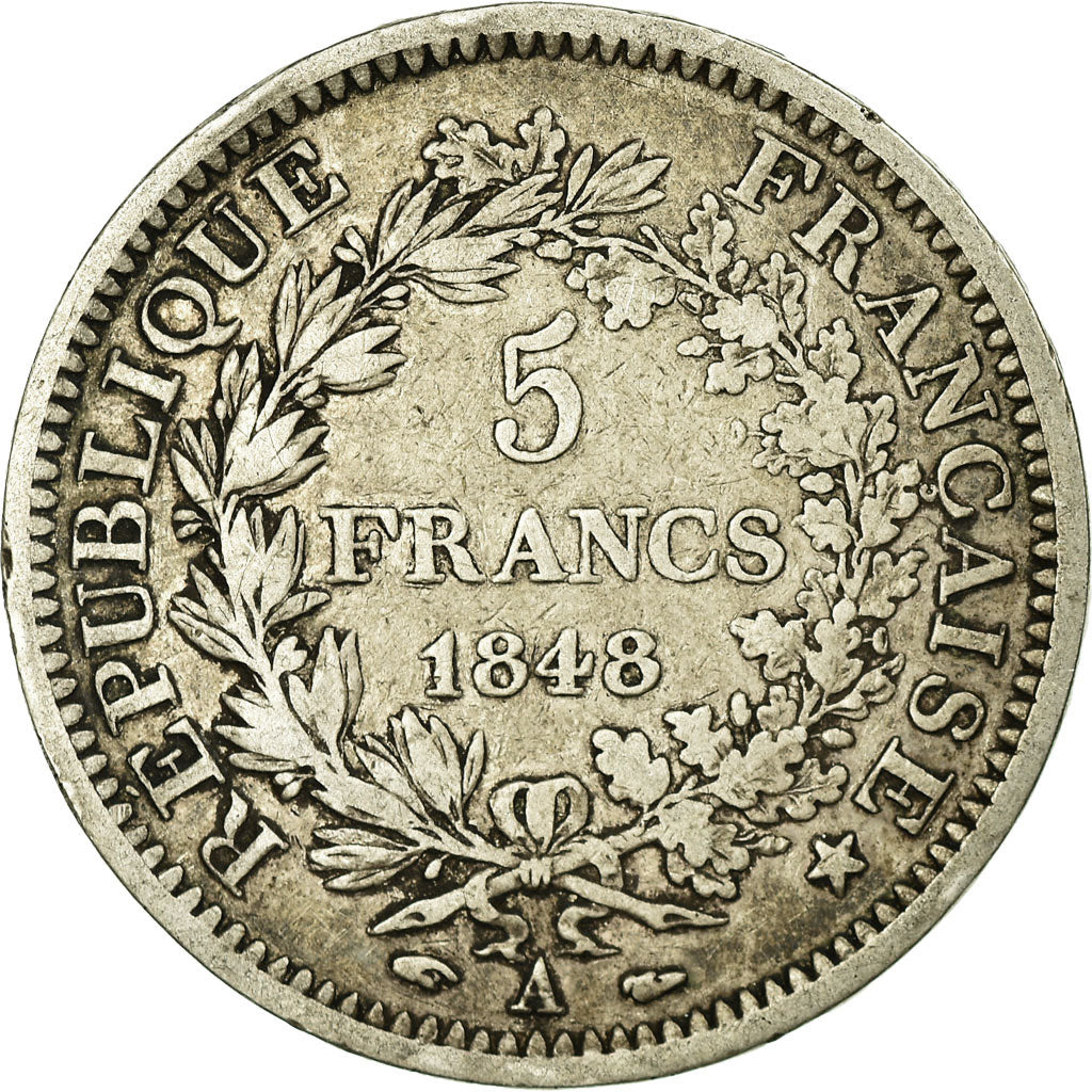 Coin, France, Hercule, 5 Francs, 1848, Paris, VF(20-25), Silver, KM:756.1