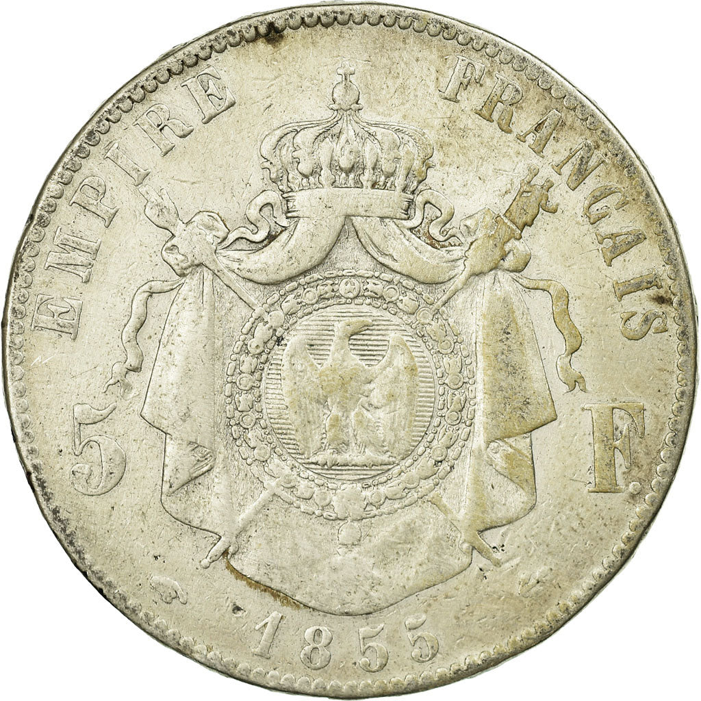 Coin, France, Napoleon III, Napoléon III, 5 Francs, 1855, Paris, VF(20-25)