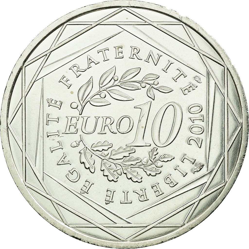 France, 10 Euro, Martinique, 2010, MS(63), Silver, KM:1662