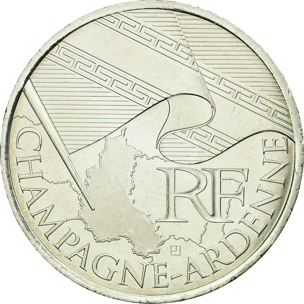 França, 10 Euro, Champagne-Ardenne, 2010, Champagne-Ardenne, MS(63), Prata