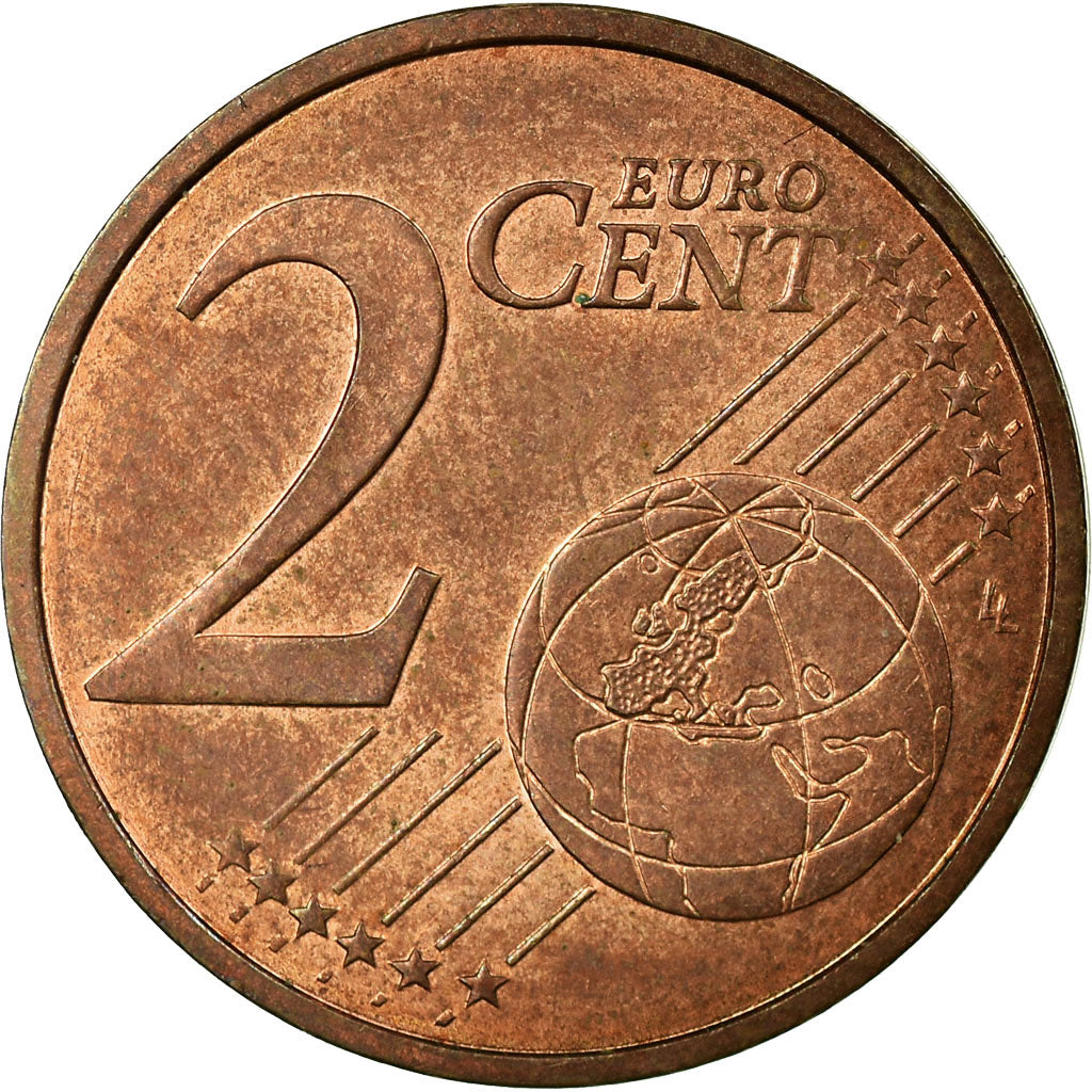 France, 2 Euro Cent, Double face commune, Fautée, SUP, Copper Plated Steel