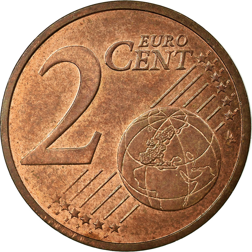 France, 2 Euro Cent, Double face commune, Fautée, SUP, Copper Plated Steel