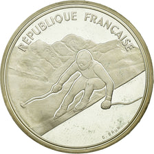 Coin, France, Alpine skiing, 100 Francs, 1989, AU(55-58), Silver, KM:971