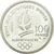 Moneda, Francia, Alpine skiing, 100 Francs, 1989, EBC, Plata, KM:971