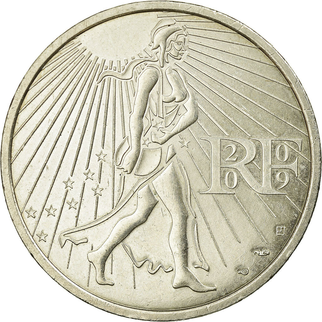 France, 25 Euro, Semeuse, 2009, MS(60-62), Silver
