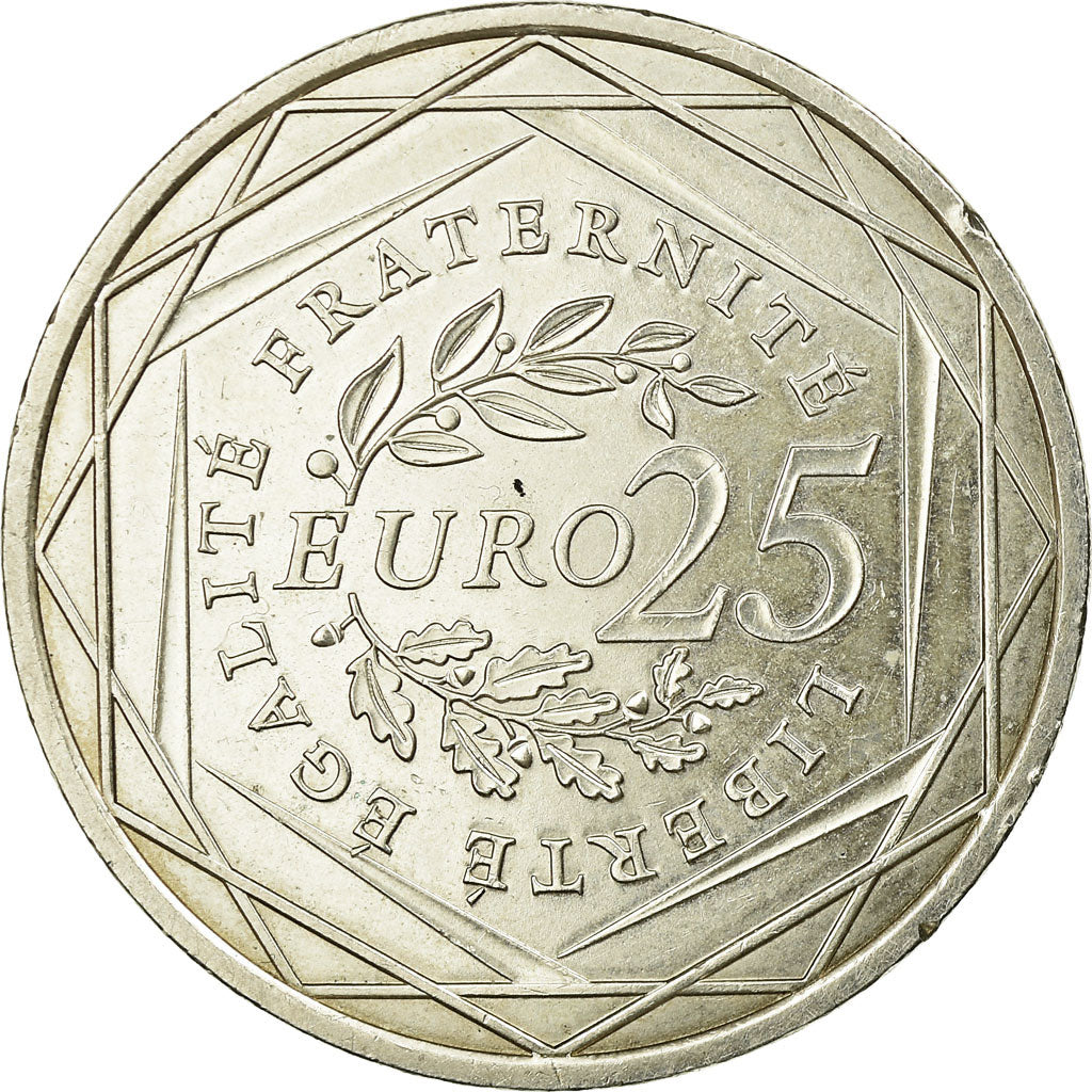 France, 25 Euro, Semeuse, 2009, MS(60-62), Silver