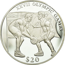 Coin, Liberia, Basket-Ball, 20 Dollars, 2000, Proof, MS(60-62), Silver, KM:488