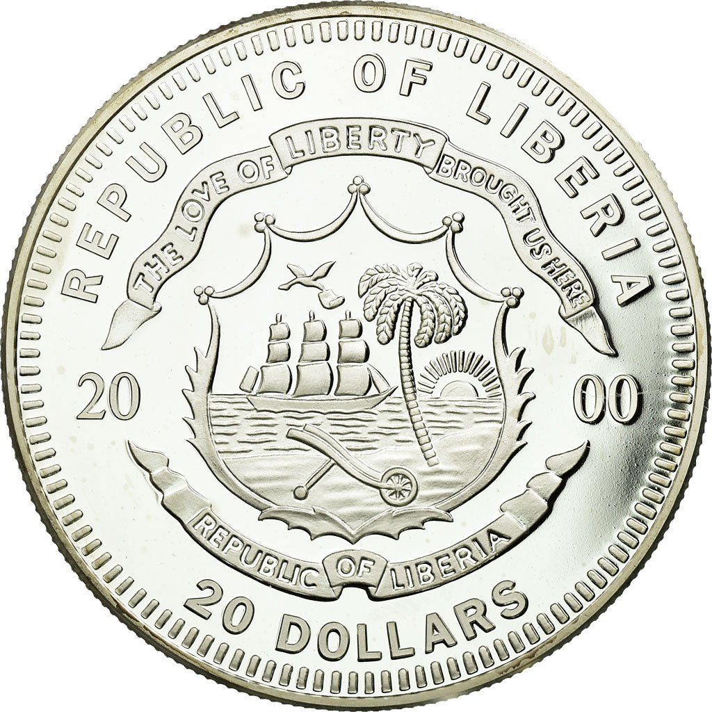 Coin, Liberia, Basket-Ball, 20 Dollars, 2000, Proof, MS(60-62), Silver, KM:488