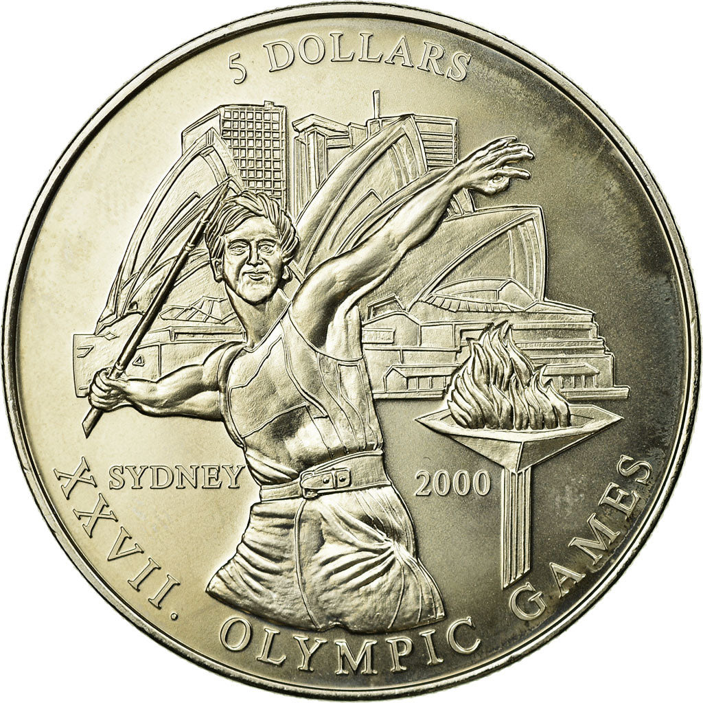 Coin, Liberia, Javelot, 5 Dollars, 2000, Proof, MS(65-70), Copper-nickel, KM:735