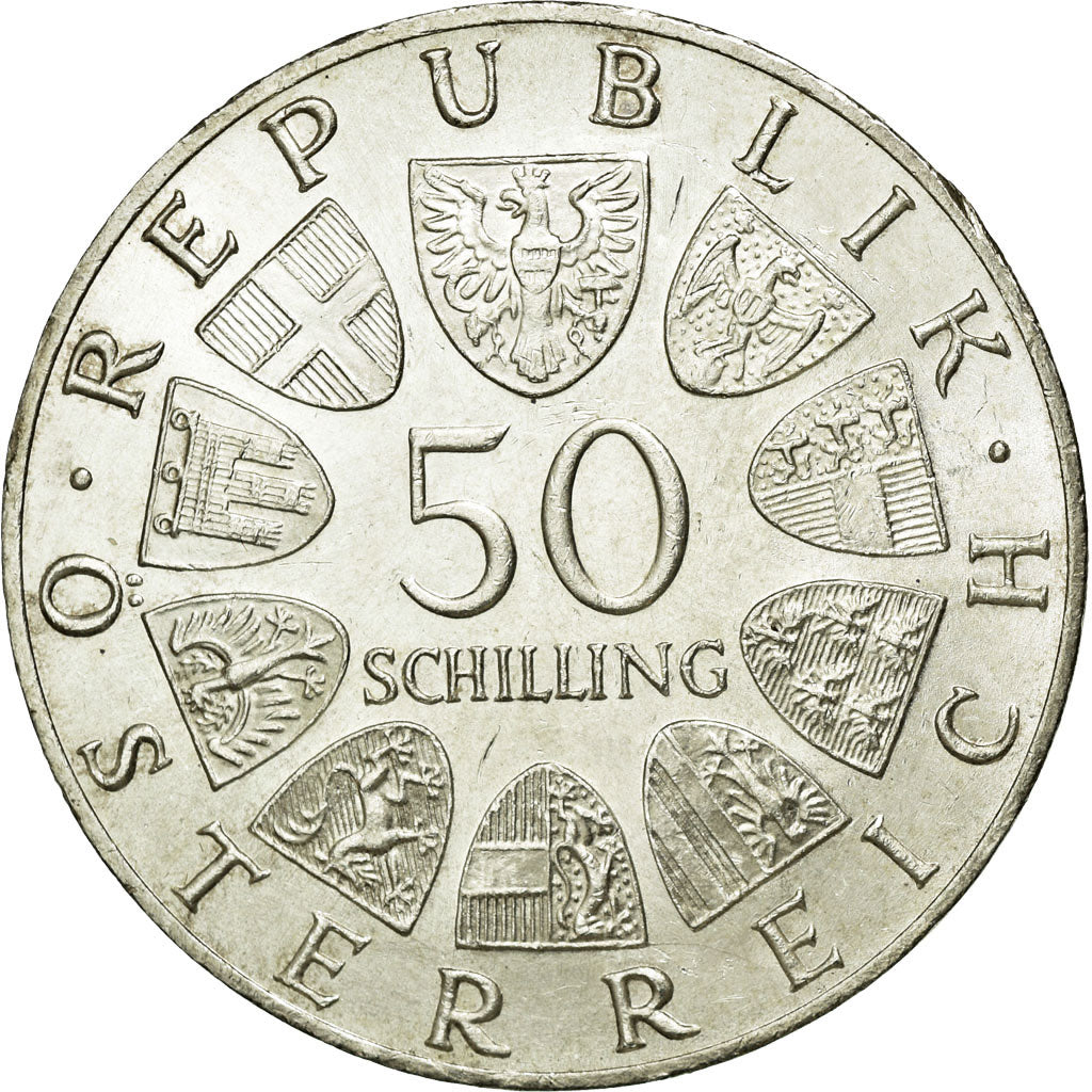 Coin, Austria, 50 Schilling, 1965, AU(55-58), Silver, KM:2898