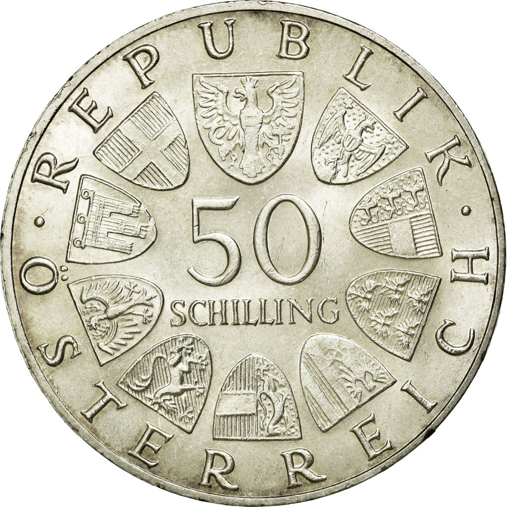 Coin, Austria, 50 Schilling, 1969, AU(55-58), Silver, KM:2906