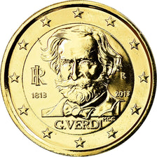 Italia, 2 Euro, Giuseppe Verdi, 2013, gold-plated coin, SC, Bimetálico