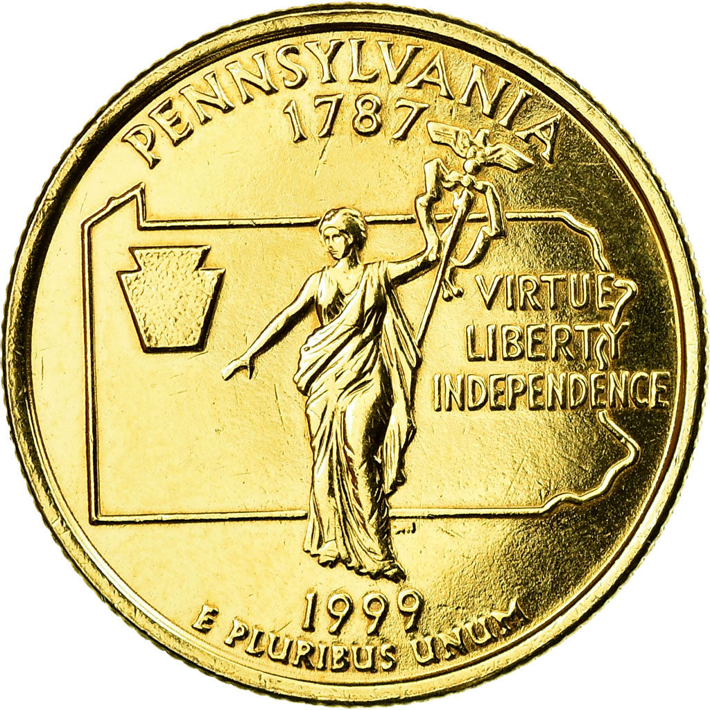 Moeda, Estados Unidos da América, Pennsylvania, Quarter, 1999, U.S. Mint