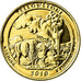 Coin, United States, Yellowstone, Quarter, 2010, U.S. Mint, Denver, gold-plated