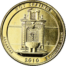 Moneta, Stati Uniti, Hot Springs, Quarter, 2010, U.S. Mint, Denver, gold-plated