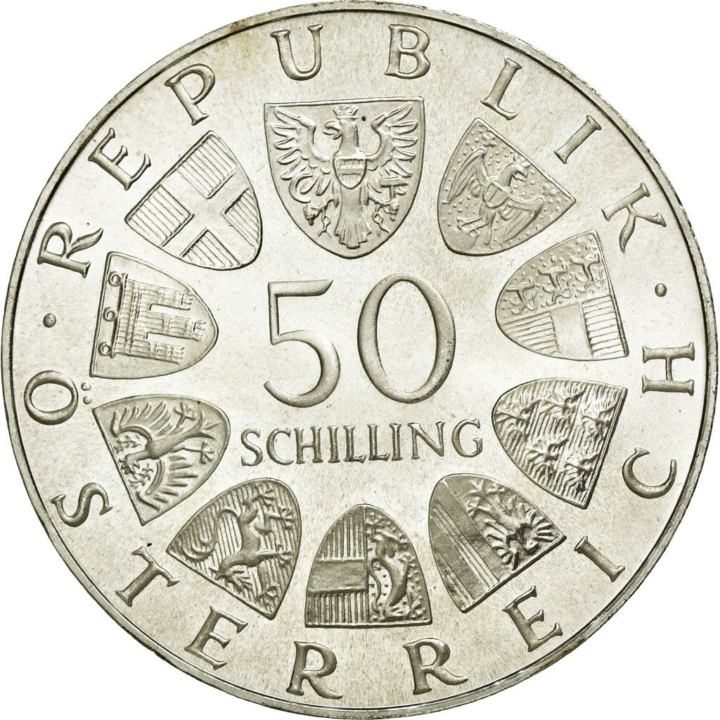 Moneta, Austria, 50 Schilling, 1973, MS(63), Srebro, KM:2917