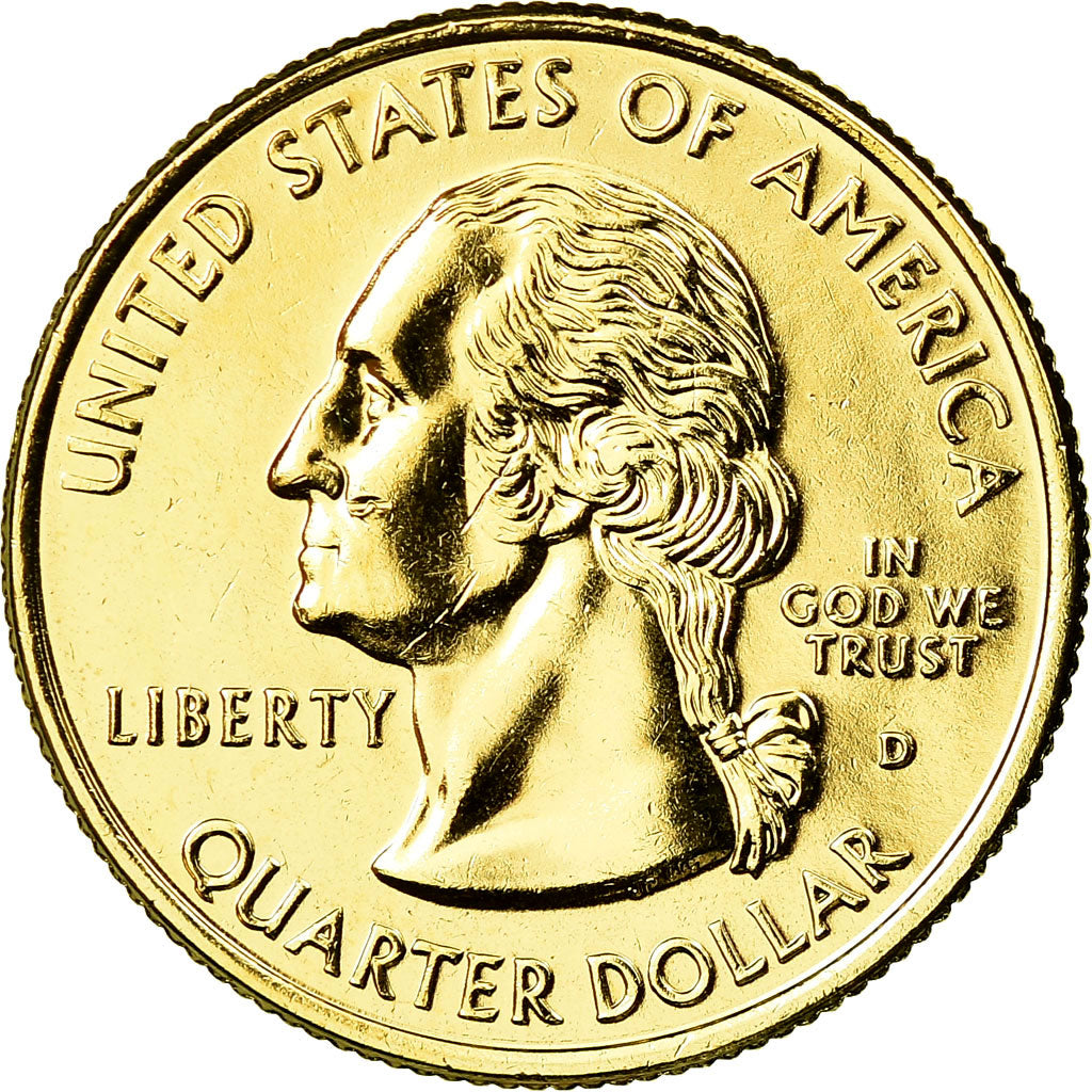 Coin, United States, New Jersey, Quarter, 1999, U.S. Mint, Denver, gold-plated