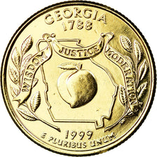 Coin, United States, Georgia, Quarter, 1999, U.S. Mint, Denver, gold-plated
