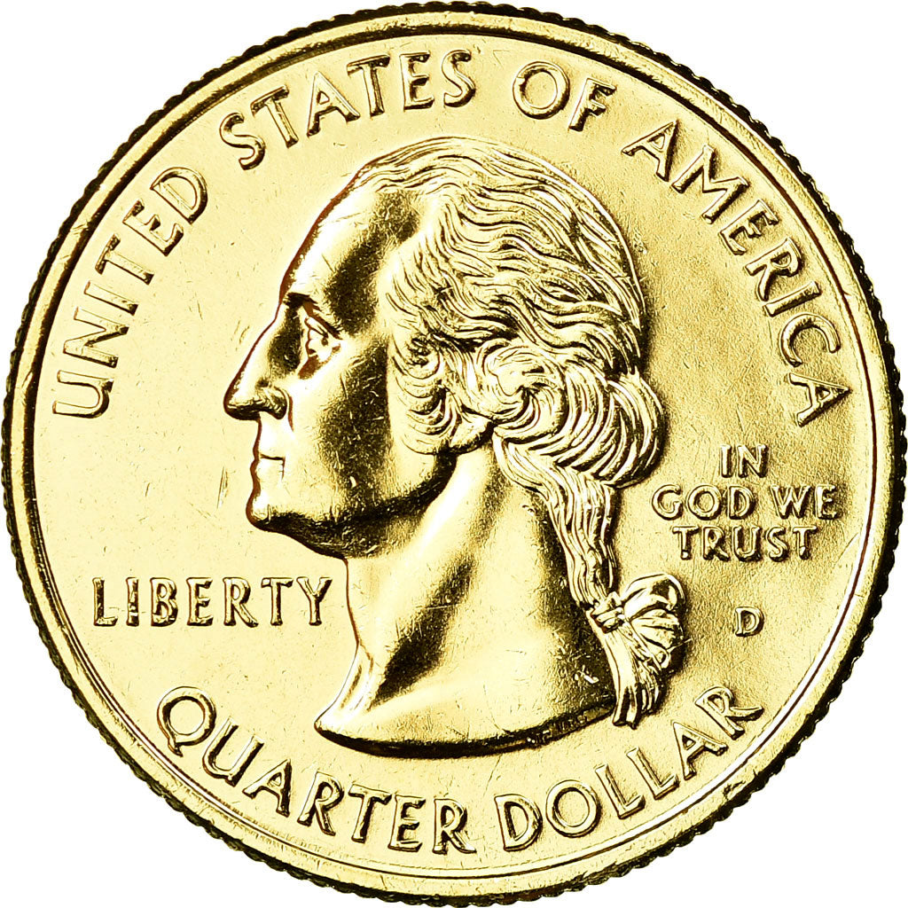 Coin, United States, Georgia, Quarter, 1999, U.S. Mint, Denver, gold-plated
