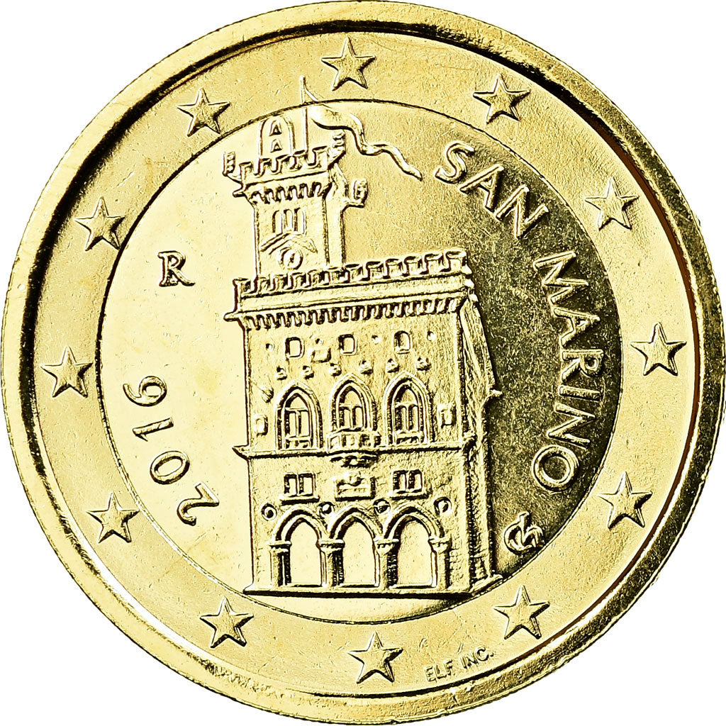 San Marino, 2 Euro, 2016, gold-plated coin, AU(55-58), Bi-Metallic