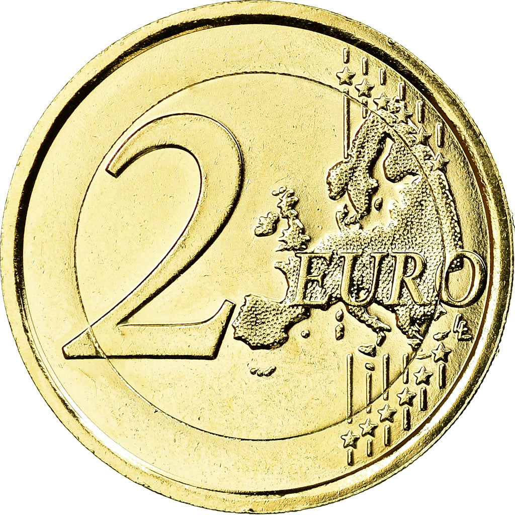 San Marino, 2 Euro, 2016, gold-plated coin, AU(55-58), Bi-Metallic