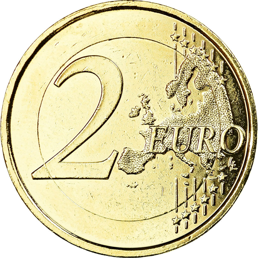 Hiszpania, 2 Euro, Grotte d'Altamira, 2015, gold-plated coin, AU(55-58)