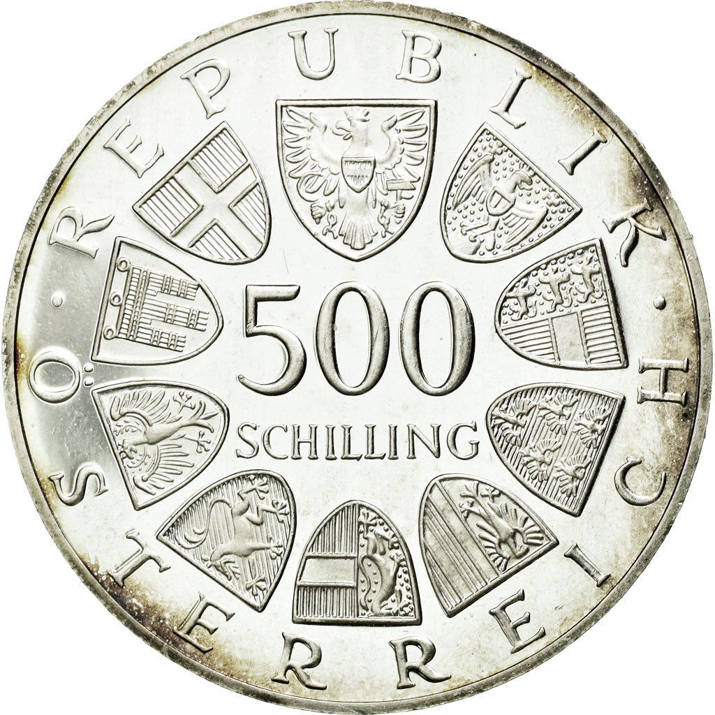 Coin, Austria, 500 Schilling, 1987, MS(65-70), Silver, KM:2983