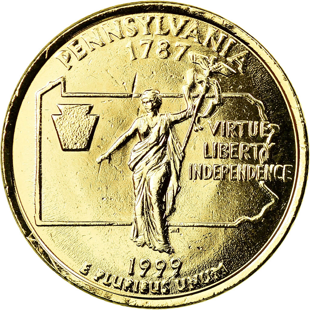 Monnaie, États-Unis, Pennsylvania, Quarter, 1999, U.S. Mint, Philadelphie