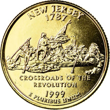 Coin, United States, New Jersey, Quarter, 1999, U.S. Mint, Denver, golden