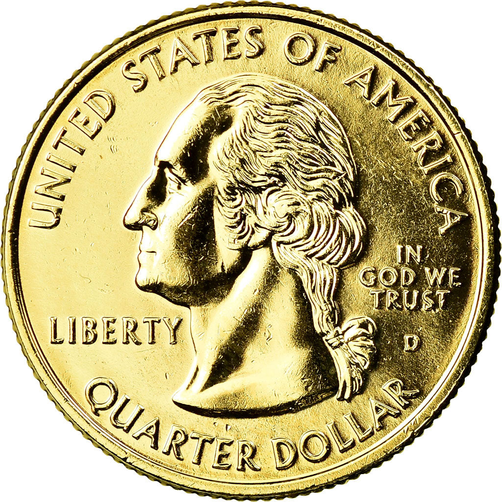 Coin, United States, New Jersey, Quarter, 1999, U.S. Mint, Denver, golden