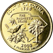 Coin, United States, South Carolina, Quarter, 2000, U.S. Mint, Denver, golden