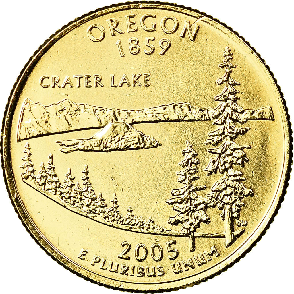 Moneta, Stati Uniti, Oregon, Quarter, 2005, U.S. Mint, Denver, golden, SPL, Rame