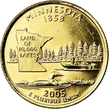 Coin, United States, Minnesota, Quarter, 2005, U.S. Mint, Denver, golden