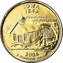 Moneda, Estados Unidos, Iowa, Quarter, 2004, U.S. Mint, Philadelphia, golden