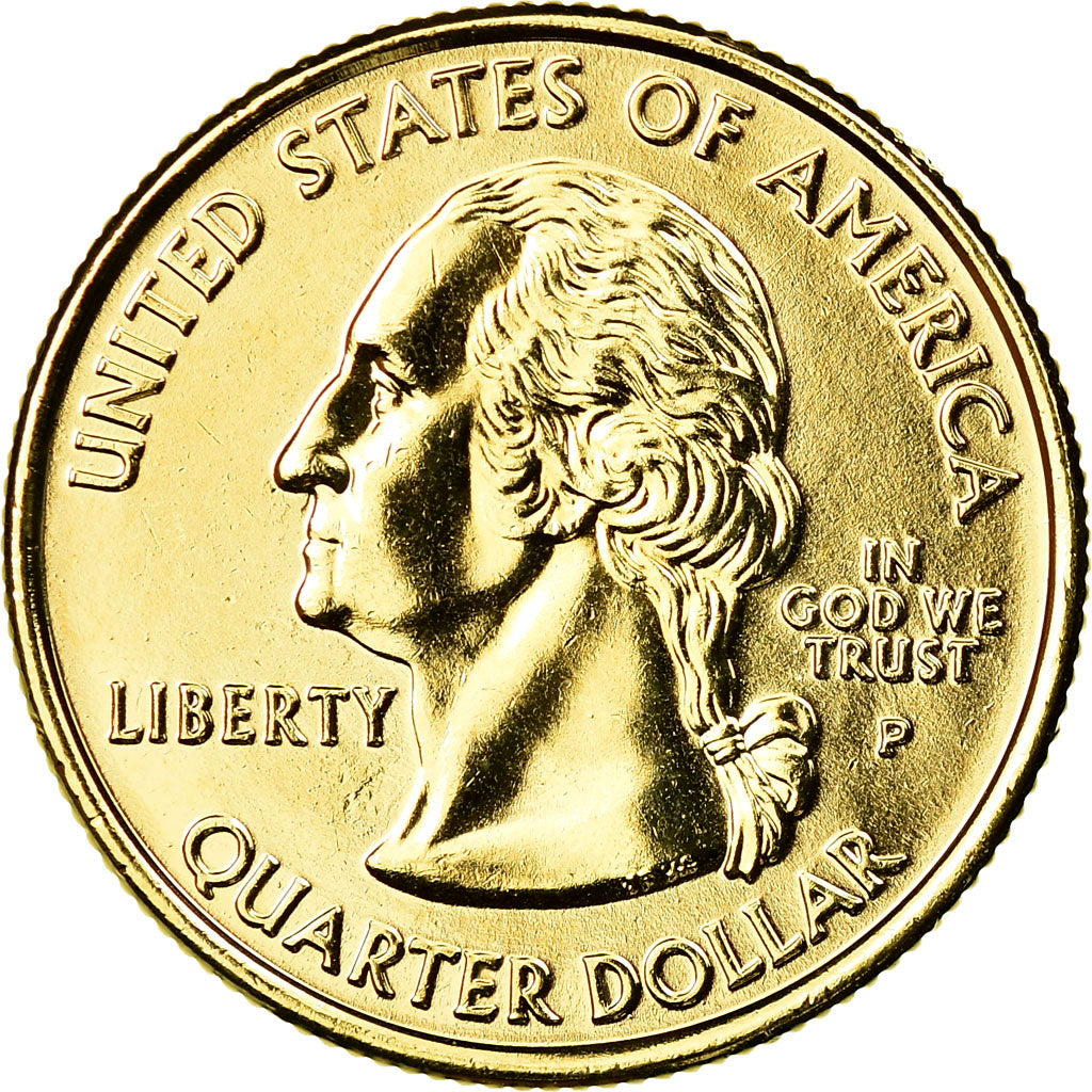 Moneda, Estados Unidos, Iowa, Quarter, 2004, U.S. Mint, Philadelphia, golden