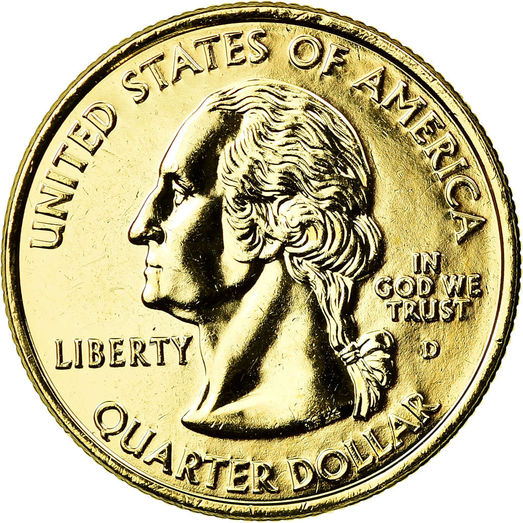Coin, United States, Florida, Quarter, 2004, U.S. Mint, Denver, golden