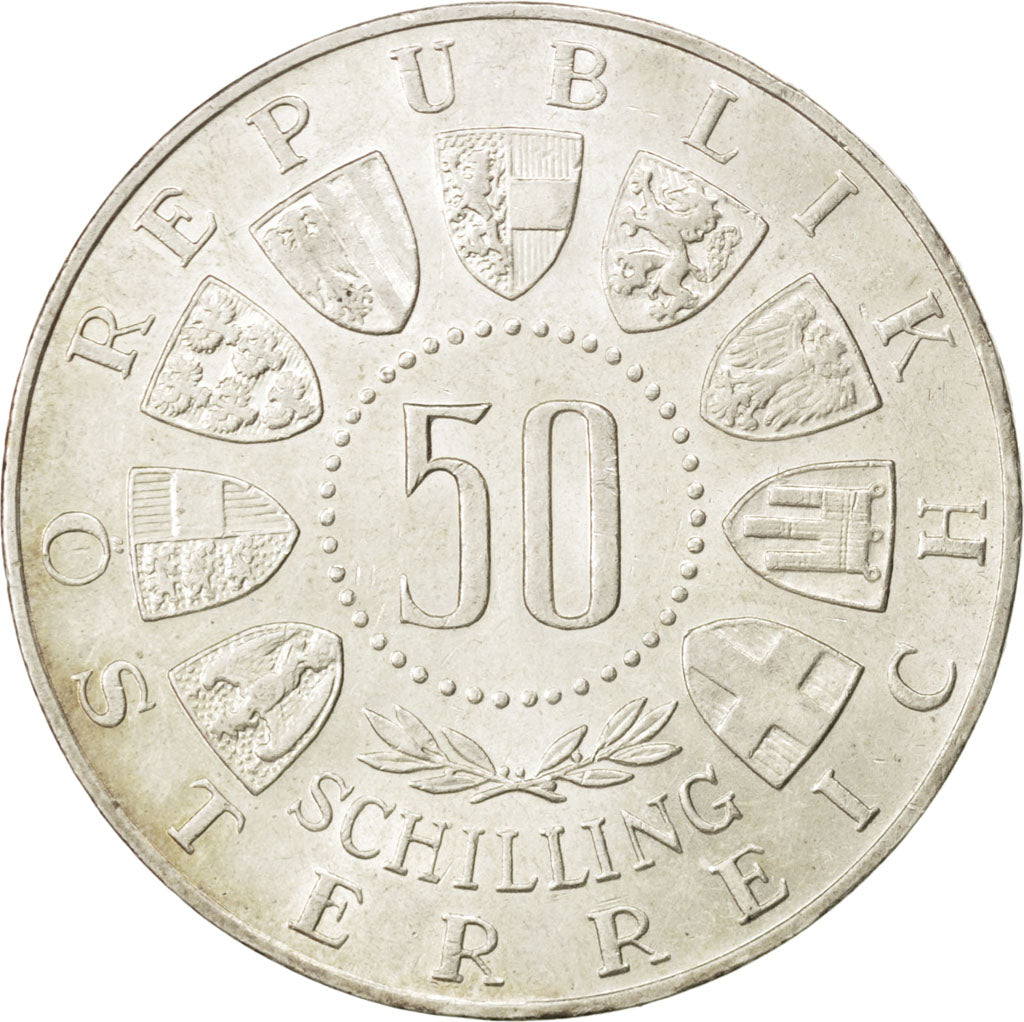 AUSTRIA, 50 Schilling, 1963, KM #2894, MS(65-70), Silver, 34, 19.99
