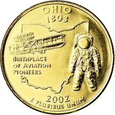 Coin, United States, Ohio, Quarter, 2002, U.S. Mint, Denver, golden, MS(60-62)