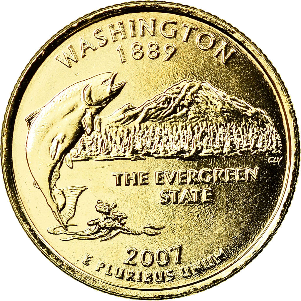 Moeda, Estados Unidos da América, Washington, Quarter, 2007, U.S. Mint, Denver