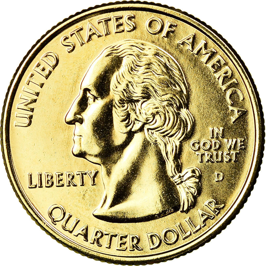 Coin, United States, West Virginia, Quarter, 2005, U.S. Mint, Denver, golden