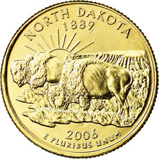 Monnaie, États-Unis, North Dakota, Quarter, 2006, U.S. Mint, Philadelphie