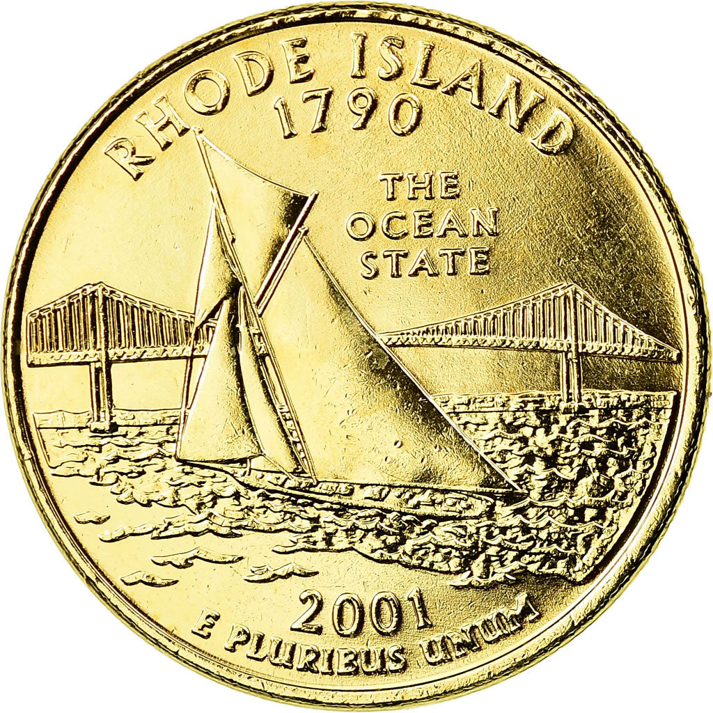 Coin, United States, Rhode Island, Quarter, 2001, U.S. Mint, Philadelphia