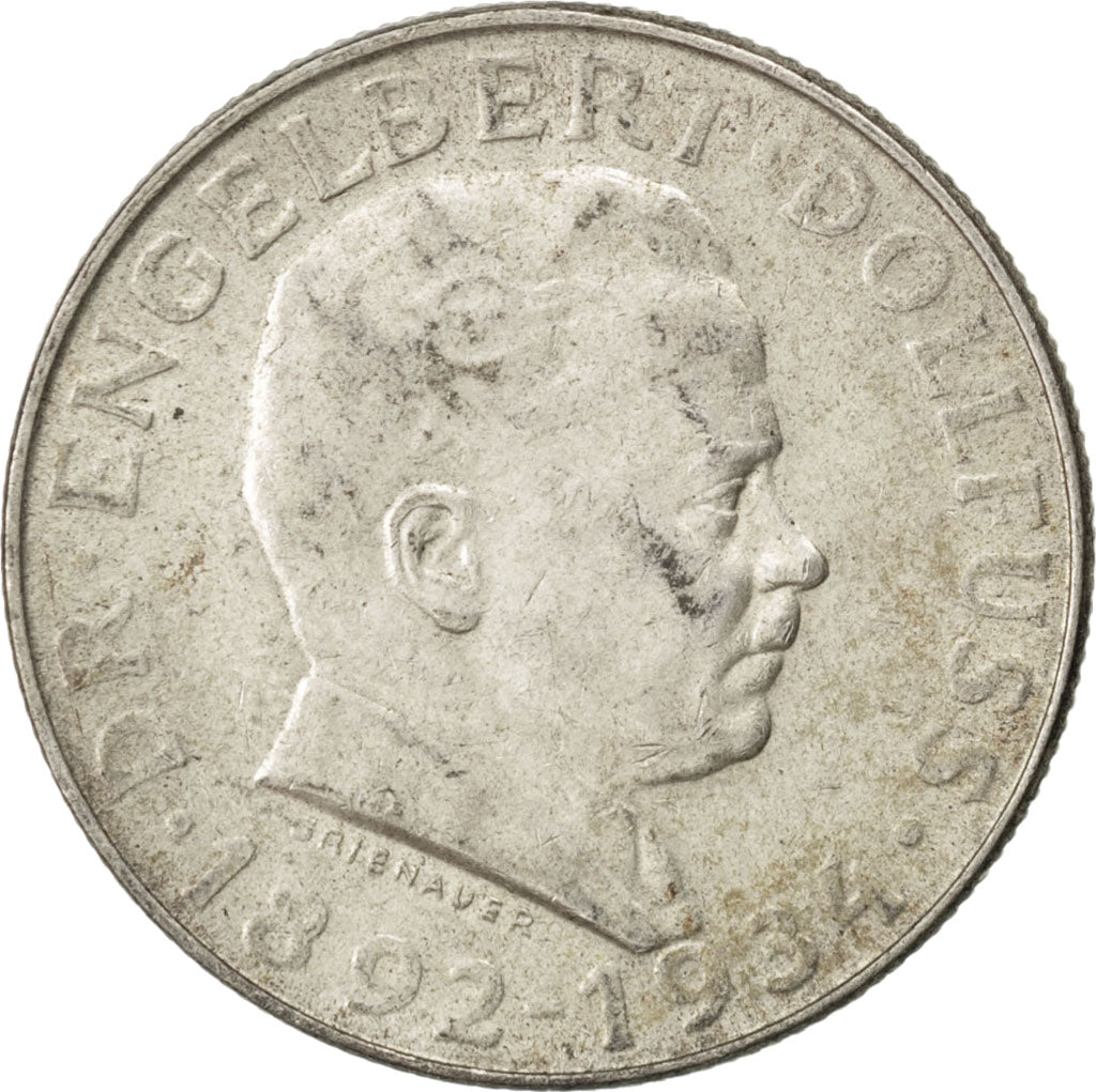 AUSTRIA, 2 Schilling, 1934, KM #2852, AU(50-53), Silver, 12.09