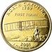 Coin, United States, North Carolina, Quarter, 2001, U.S. Mint, Denver, golden