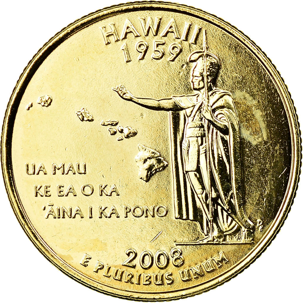 Münze, Vereinigte Staaten, Hawaii, Quarter, 2008, U.S. Mint, Denver, golden
