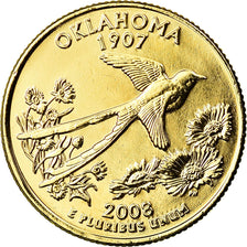 Monnaie, États-Unis, Oklahoma, Quarter, 2008, U.S. Mint, Denver, golden, SUP+