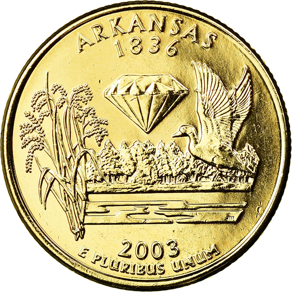 Monnaie, États-Unis, Arkansas, Quarter, 2003, U.S. Mint, Denver, golden, SUP+