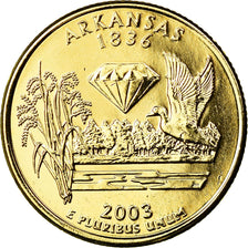 Coin, United States, Arkansas, Quarter, 2003, U.S. Mint, Denver, golden