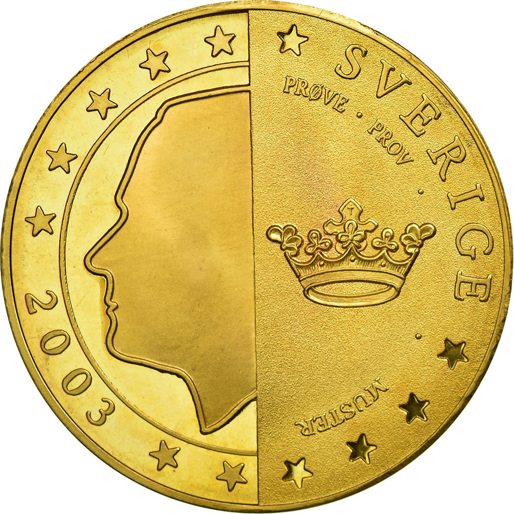 Svezia, Fantasy euro patterns, 5 Euro, 2003, Proof, SPL-, Oro, KM:Pn9